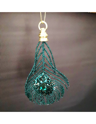 Piuma Pavone in Acrilico, 9,5x17 cm,...