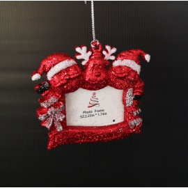 Corona di Fiori, Acrilico, Glitter Rosso/Oro, 14 cm