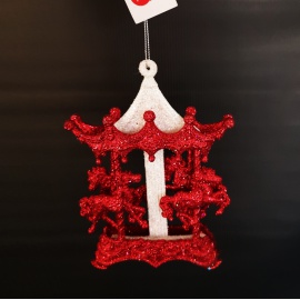 Arpa, Acrilico, Glitter Rosso, 14,5 cm