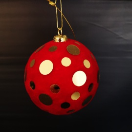 Giostra Cavalli, Acrilico, Glitter Rosso e Bianco, 15 cm