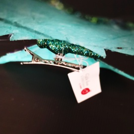 Uccellin con Clip, Glitter Rosso, 10 cm 2