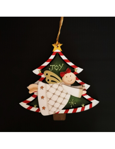 Albero con Personaggio, Legno, 11 cm,...
