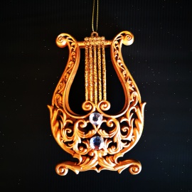 Farfalla con Gemma, Acrilico, Glitter Oro, 10 cm