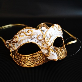 Cavallo a Dondolo, Acrilico, Glitter Oro, 11x12 cm