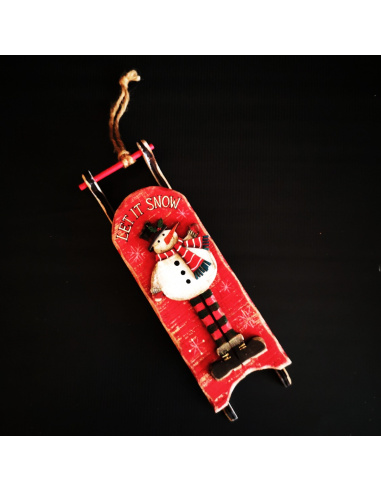 Slitta con Personaggio, Legno,...