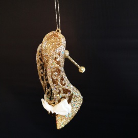 Specchietto esagonale, Acrilico, Glitter Champagne, 12x15 cm 2