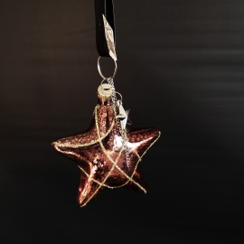 Pallina di Natale, Sfera in Velluto Rosso con Pois Bianco, 10 cm