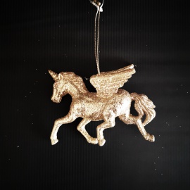 Farfalla con Gemma, Acrilico, Glitter Oro, 9 cm