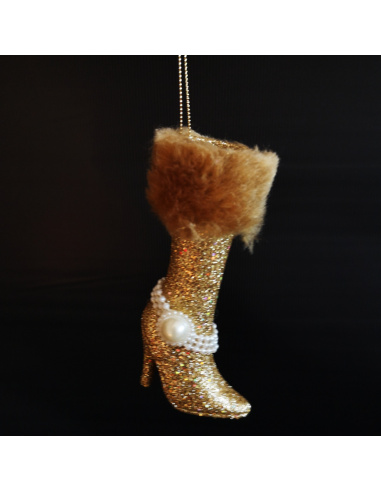 Stivale con Perline e Pelo, Acrilico,...