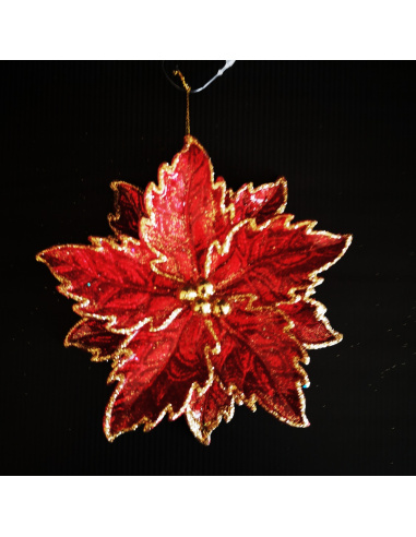 Stella di Natale, Acrilico, Glitter Oro/Rosso/Verde, 13 cm