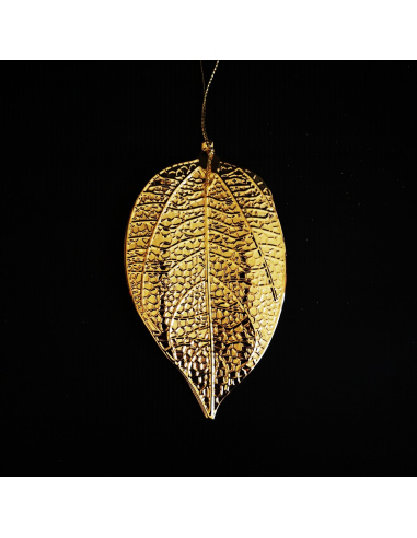 Foglia Lobata in metallo, Oro, 13,5 cm