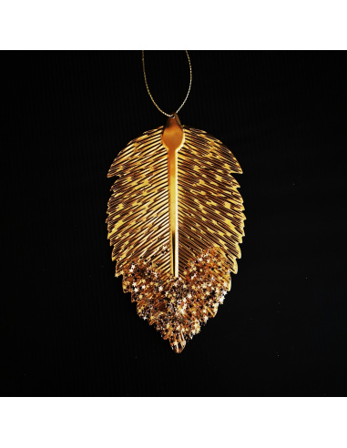 Foglia Bordi Lisci in metallo, Oro, 13,5 cm