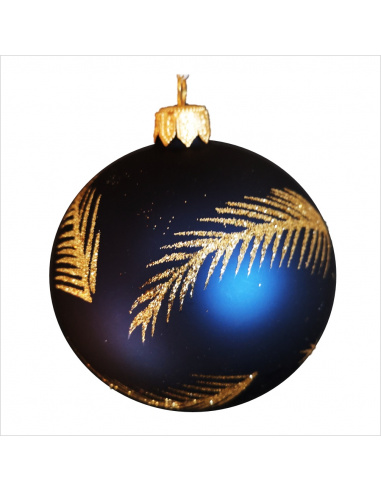 Pallina di Natale, Sfera di Vetro, 8 Cm, Verde Agrifoglio con Decorazione, Assortite