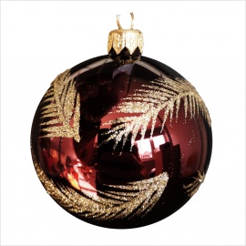 Pallina di Natale, Sfera di Vetro, 8 Cm, Blu Notte con Decorazione, Assortite 2
