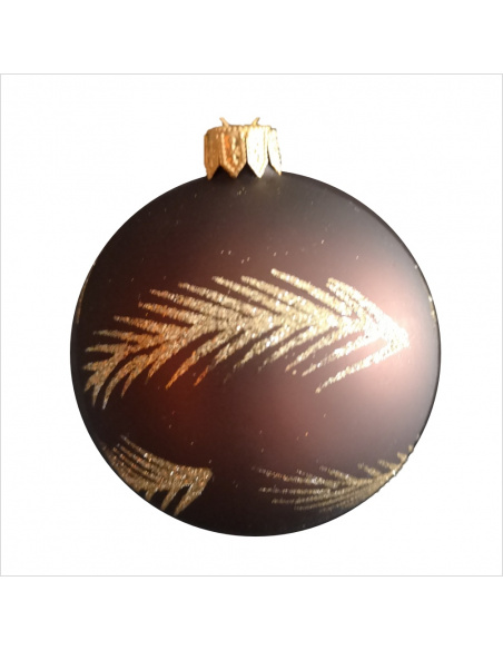 Pallina di Natale, Sfera di Vetro, 8 Cm, Bordeaux con Decorazione, Assortite