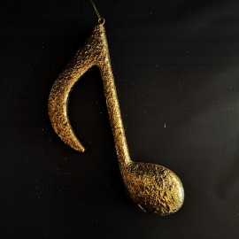 Foglia Bordi Lobati in metallo, Oro, 13,5 cm