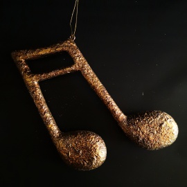 Nota musicale singola, Oro Anticato, 28 cm