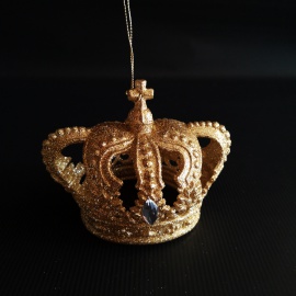 Uccellino con Clip, Glitter Oro, 10 cm