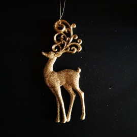 Renna, Acrilico, Glitter Rosso, 18x7 cm