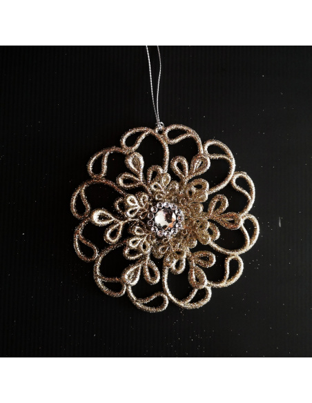 Borsetta a Fiori, Acrilico, Glitter Oro, 10 cm, Assortito