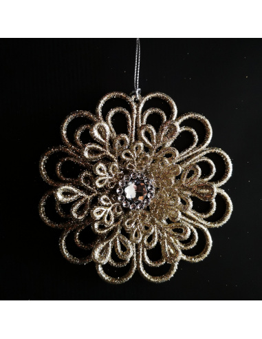 Fiore con Gemma, Acrilico, Glitter...