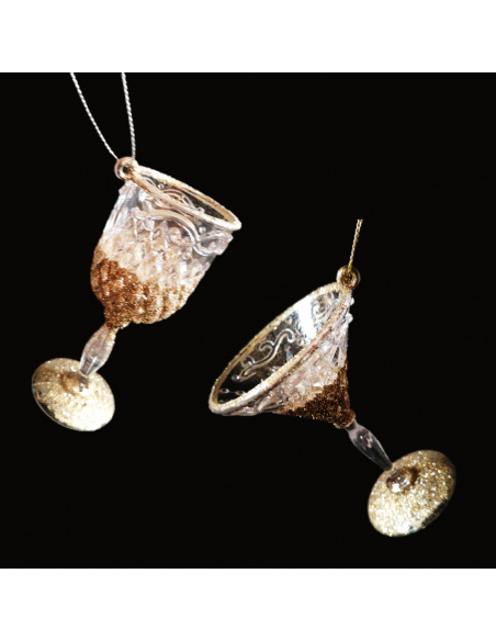 Fiore con Gemma, Acrilico, Glitter Champagne, 11 cm, Assortito