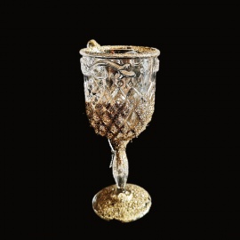 Fiore con Gemma, Acrilico, Glitter Champagne, 11 cm, Assortito 2