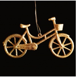 Bicicletta Acrilico, Glitter Rossi, 13x8 cm