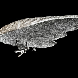 Box 4 Mele, Polistirolo Bianco, Glitter Iridescente, 7 cm 2