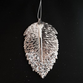 Foglia Bordi Seghettati in metallo, Oro con Decorazione, 13,5 cm