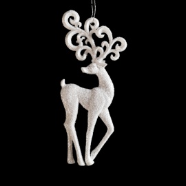 Renna, Acrilico, Glitter Oro, 18 cm