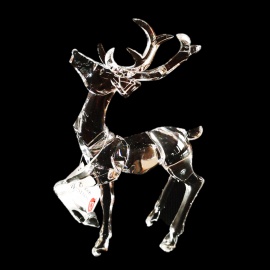 Renna, Acrilico Bianco con Glitter, 18 cm