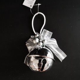 Scarpina Stiletto con Gemma, Acrilico Bianco con Glitter, 11x9 cm