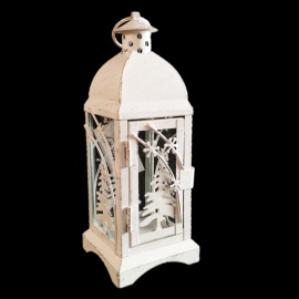 Lanterna Quadrata Avorio 7 x 7 x 19Cm 
