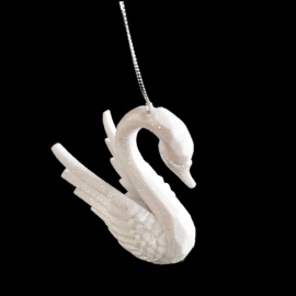 Cigno, Acrilico, Glitter Oro, 10 cm