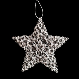 Fiocco Acrilico, Glitter Argento, 12,5 cm