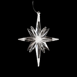 Corona di Cristalli Argentati, Acrilico, Glitter Argento, 13 cm