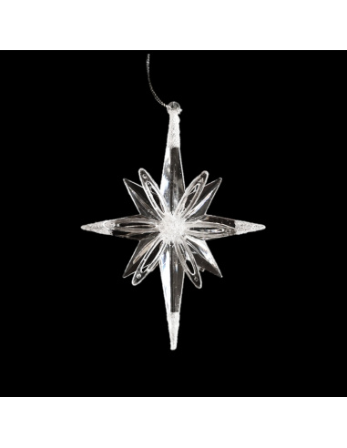 Corona di Cristalli Argentati, Acrilico, Glitter Argento, 13 cm