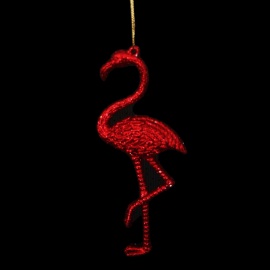 Renna, Acrilico, Glitter Rosso, 18x7 cm