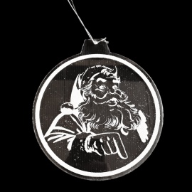 Specchietto esagonale, Acrilico, Glitter Argento, 12x15 cm