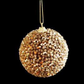 Pallina di Natale, Sfera in Vetro, Blu Notte Opaco con Decorazione, 8 cm