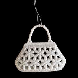 Borsetta a Fiori, Acrilico, Glitter Champagne, 10 cm, Assortito 2