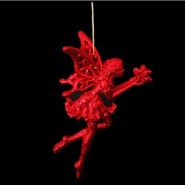 Scarpetta con Gemma, Acrilico, Glitter Rosso, 9x8,5 cm