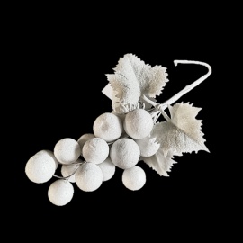 Fiore Natalizio, Rametto Bacche Bianco Lana 24cm 