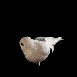 Uccellino con Clip, Glitter Rosso, 10 cm