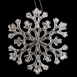 Fiocco Acrilico, Glitter Argento, 12,5 cm