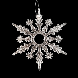 Fiocco Acrilico, Glitter Argento, 15 cm