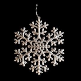 Fiocco Acrilico, Glitter Argento, 14,5 cm