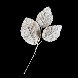 Ramo finto di Pianta Grassa, Bianco con Glitter, 26 cm