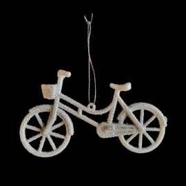 Bicicletta Acrilico, Glitter Oro, 13x8 cm